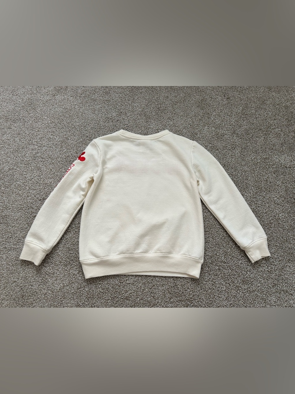 Disney Mickey Mouse Embroidered Sweatshirt Kids Size 6/7 Cream - Picture 2 of 6
